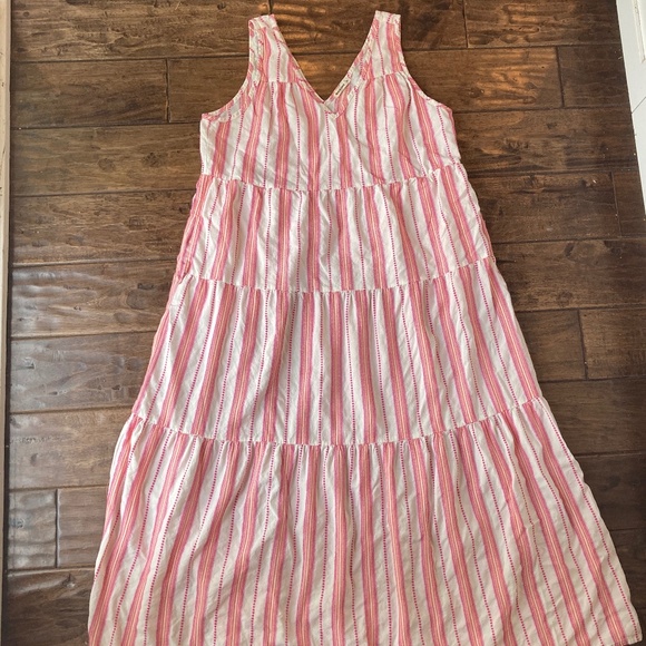 Marine Layer Corinne Tiered Cotton Maxi Dress Size XL Cotton Coastal Vacation - Picture 3 of 8